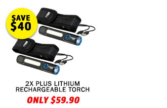 2x Plus Lithium Rechargeable Torch