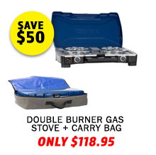Double Burner Gas Stove + Double Burner Gas Stove Carry Bag