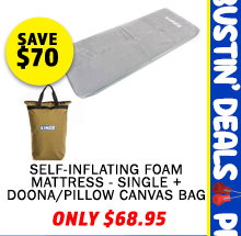 Self-Inflating Foam Mattress - Single + Doona/Pillow Canvas Bag
