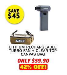 Lithium Rechargeable Turbo Fan + Clear Top Canvas Bag