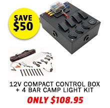 12V Compact Control Box + Illuminator 4 Bar Camp Light Kit