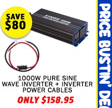 1000W Pure Sine Wave Inverter + Inverter Power Cables