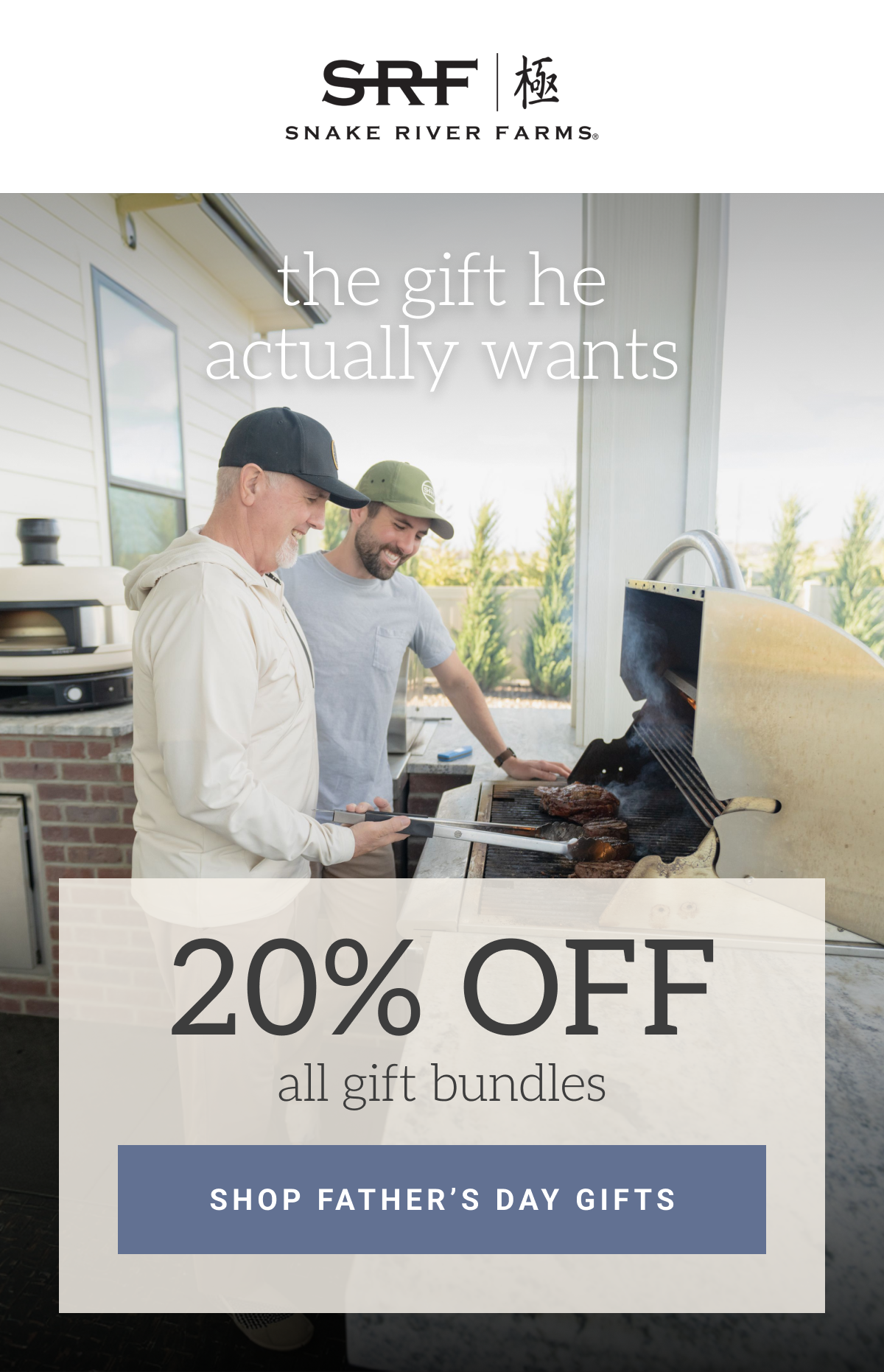 Logo and Father's Day hero with CTA