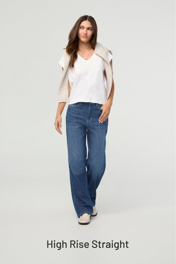 Performance Denim Lite High Rise Straight 