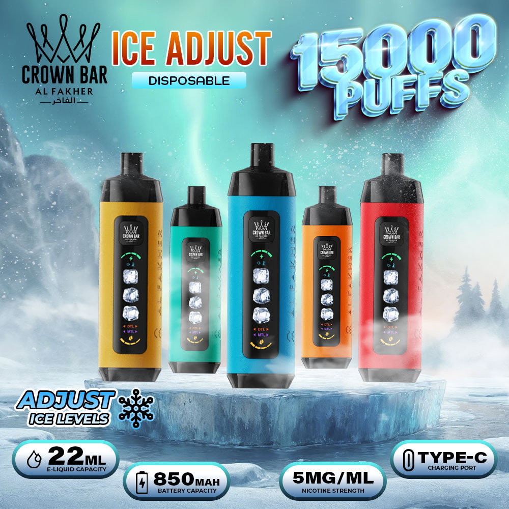 Al Fakher Crown Bar Ice Adjust 15K Puff Disposable