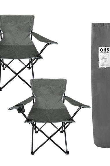 Outdoor Camping Chair 2 x Folding Portable Picnic Garden Seat, Adults