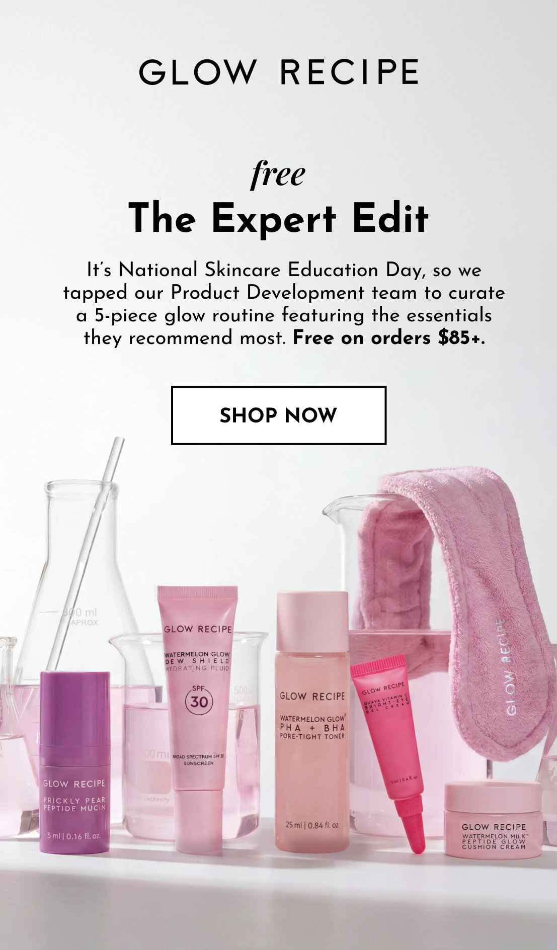 Free 5-piece Expert Skincare Edit with orders $85+