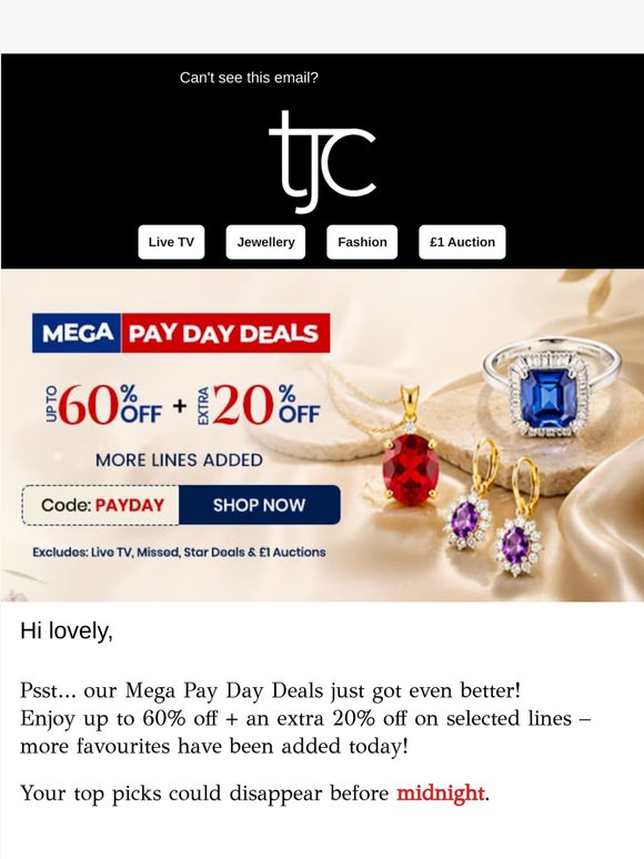 Your payday deal ends at midnight – don’t miss out!
