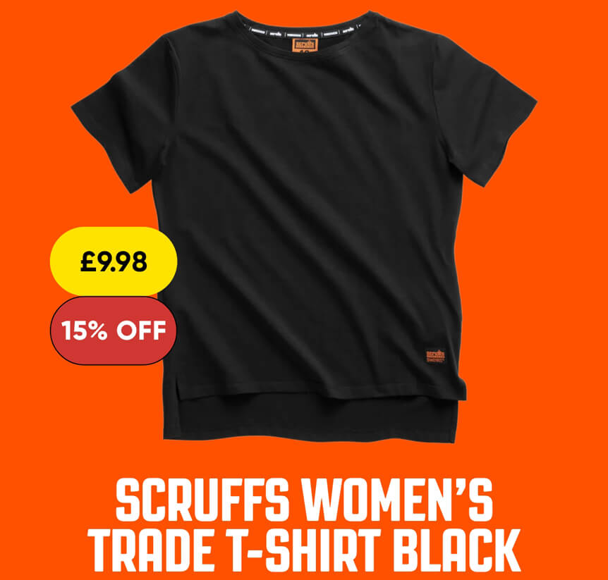 Scruffs Women's Trade T-Shirt Black Size 12