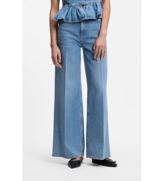 Jeans de pernera ancha en denim azul