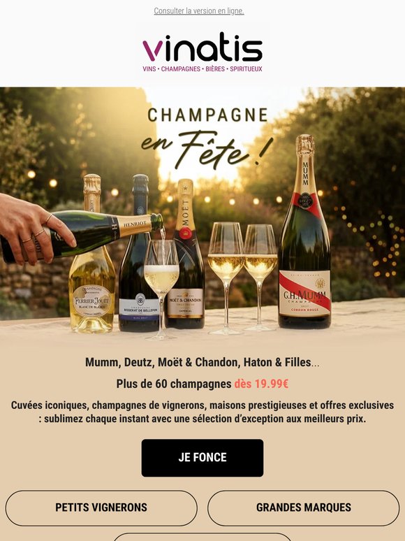 Champagnes en Fête ✨🍾 Mumm, Deutz, La Chapelle & Co dès 19,99€