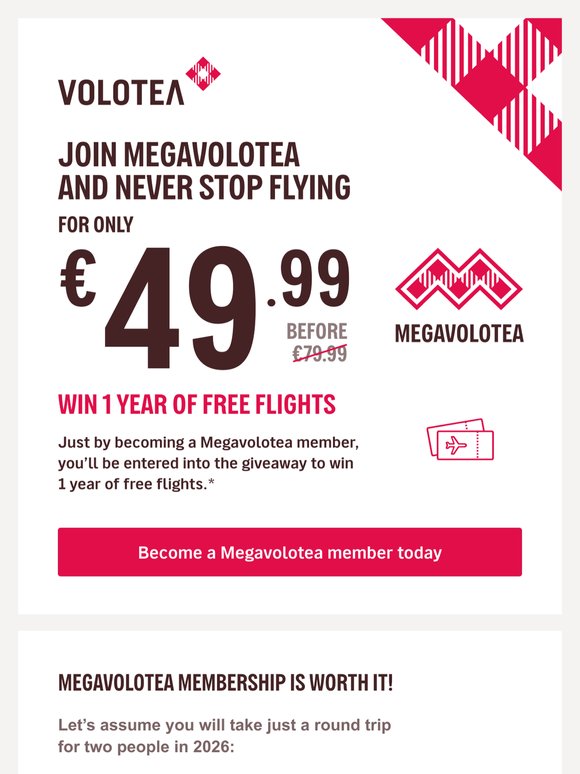 During 72h! Join Megavolotea for just €49,99