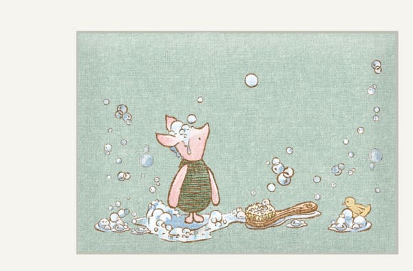 Piglet Bubble Bath Soft Green Bath Mat