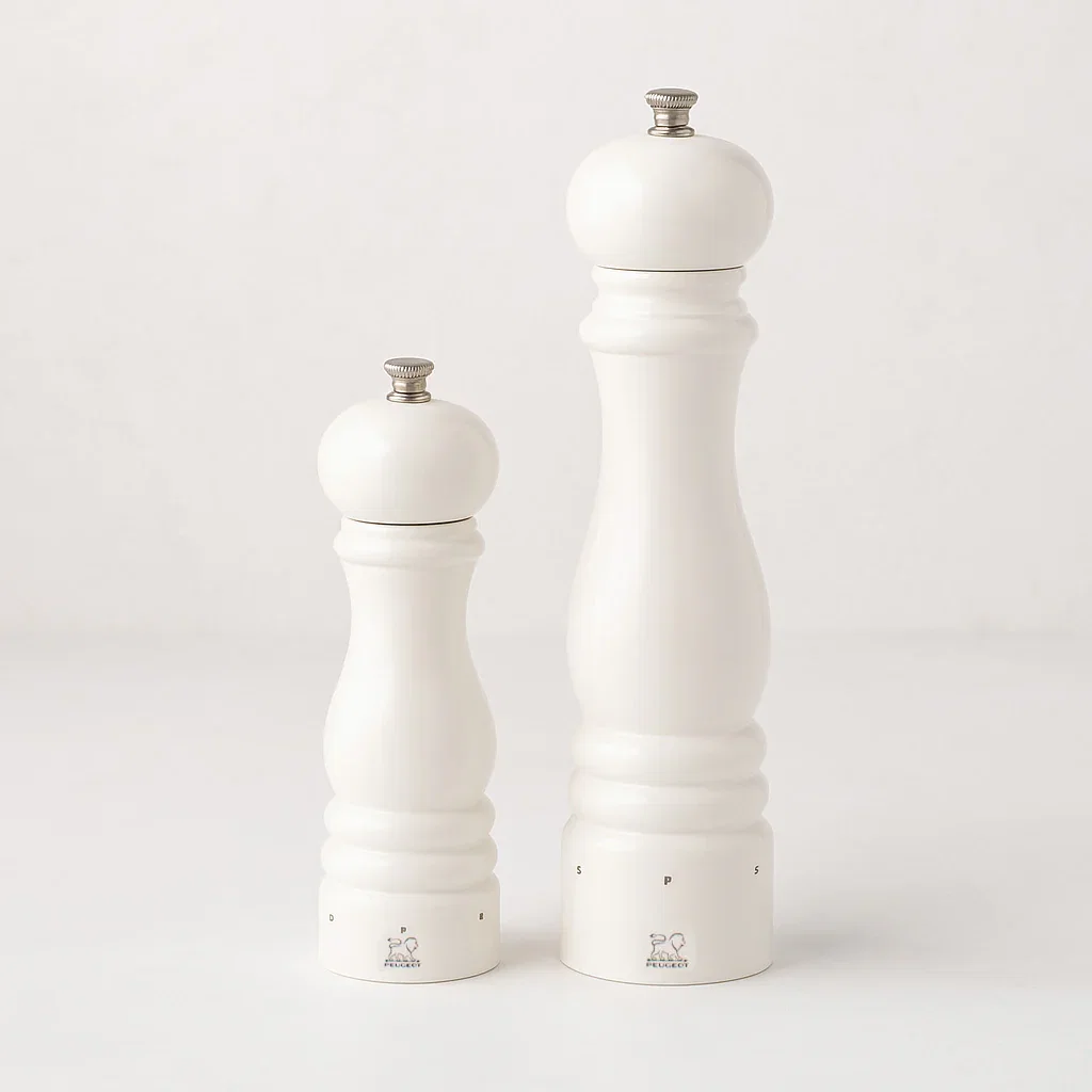 Image of Peugeot Paris White Lacquer 9" Salt & 12" Pepper Mills Set