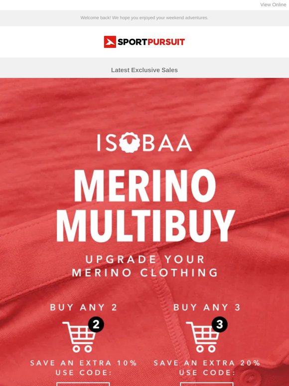 Isobaa Merino Multibuy - Save an Extra 20% + more