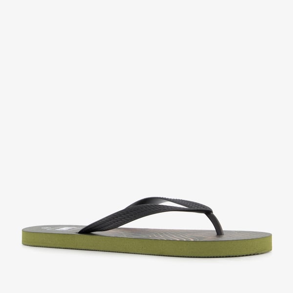 Heren teenslippers groen zwart