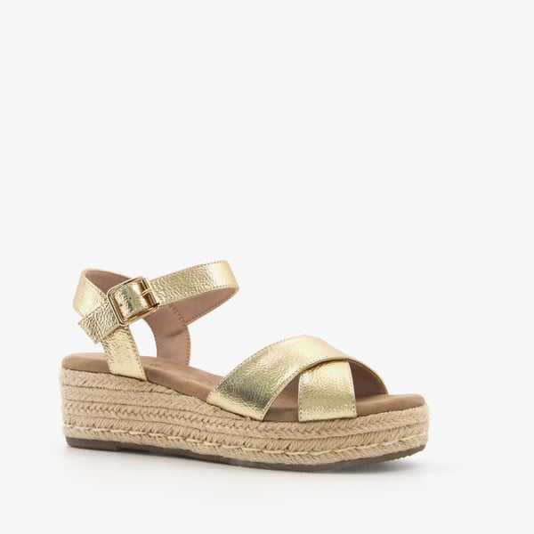 Blue Box dames espadrilles met sleehak goud