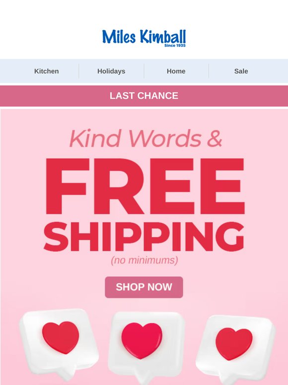 Ends Tonight: Free Shipping, No Minimums