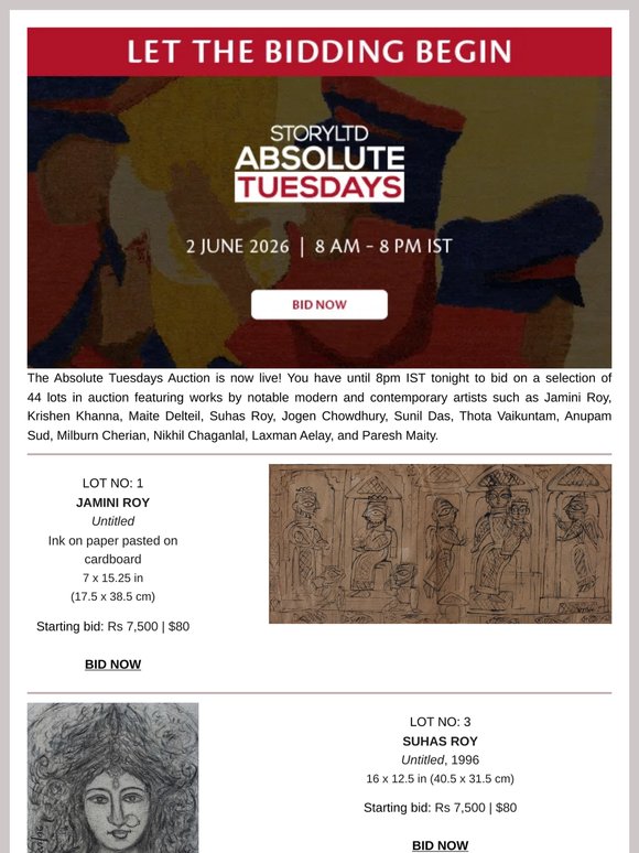Ready, Set, Bid! Our Absolute Tuesdays Auction is Live!
