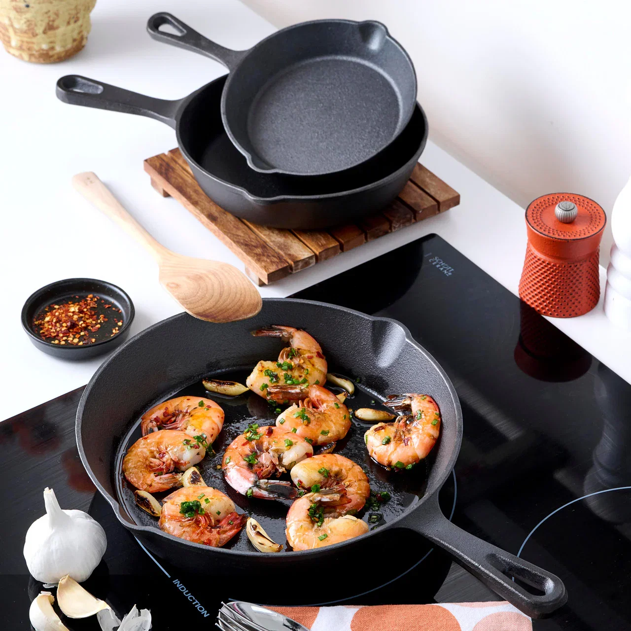 Image of Set of 3 Workhorse Cast Iron Skillets