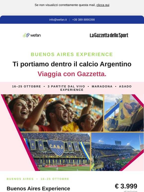 Viaggia in Argentina con Gazzetta alla scoperta di Buenos Aires