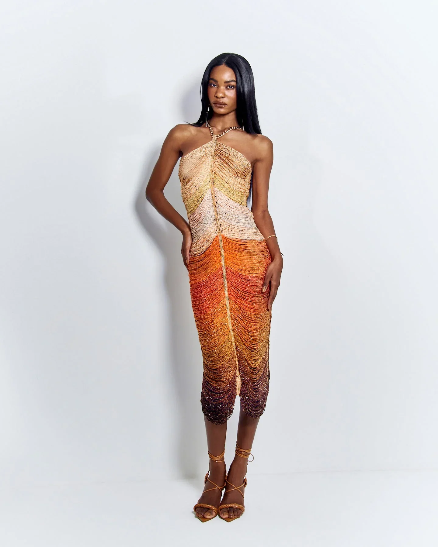 Image of  Rainbow Mountain Dress - Terracotta Multi