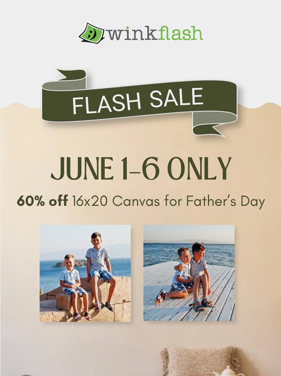 ⚡ FLASH SALE: 60% Off 16x20 Canvas for Father’s Day