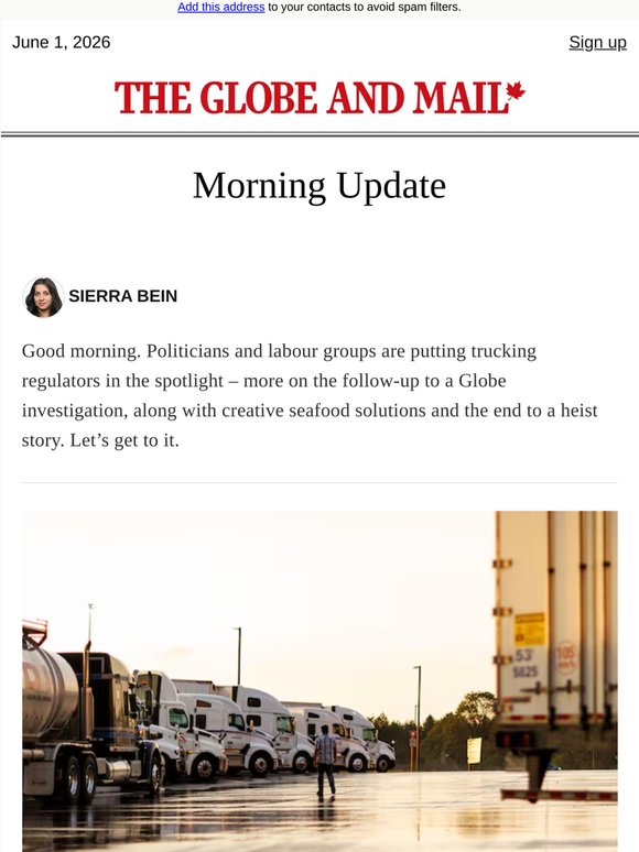 Morning Update: Time for trucking regulators to ramp up safety