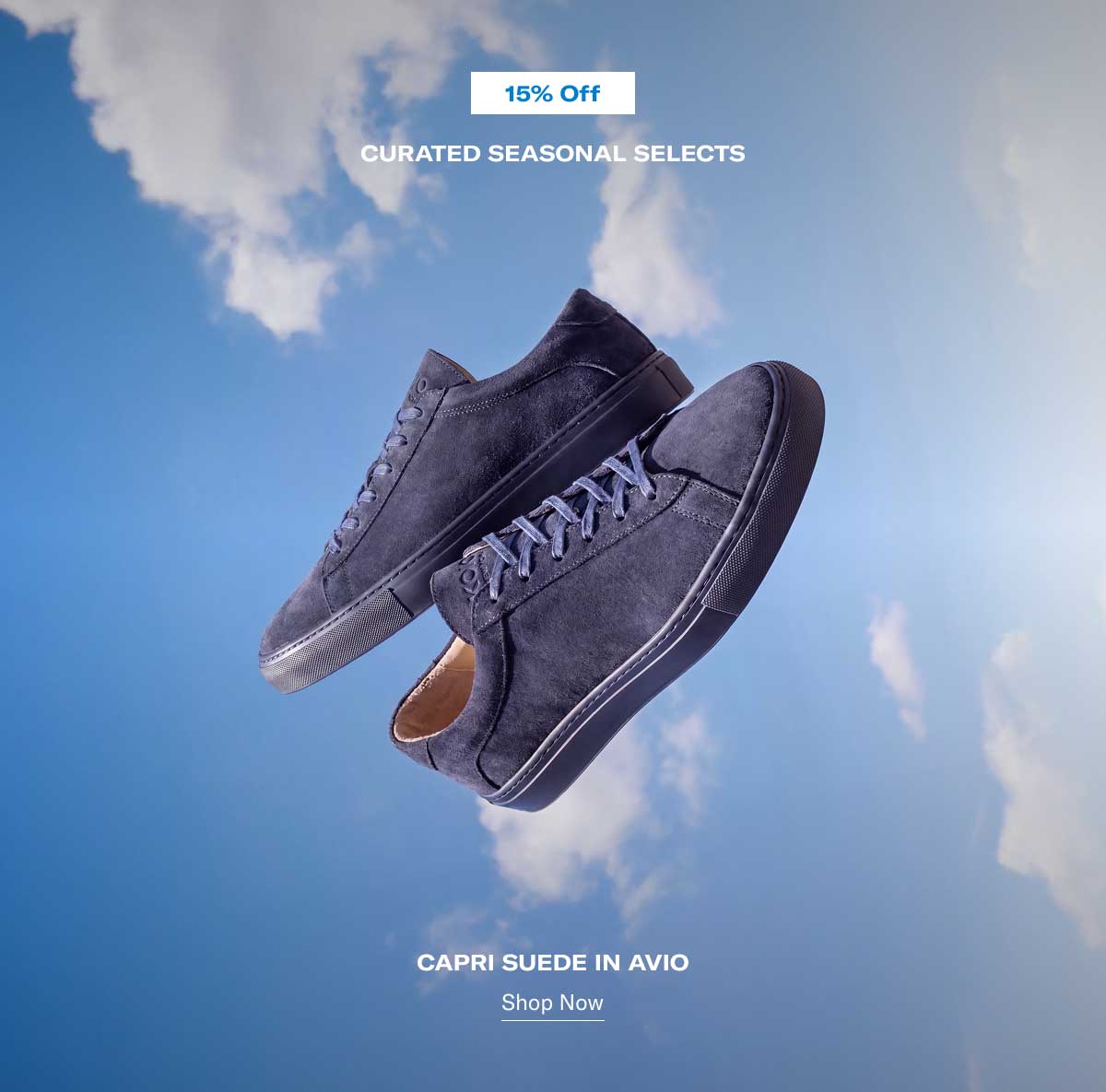 15% OFF CURATED SEASONAL SELECTS CAPRI SUEDE IN AVIO [Shop Now]