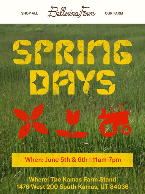 Join us for Spring Days at the Farm!