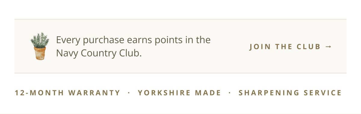 Every purchase earns points in the Navy Country Club.   CTA: JOIN THE CLUB →