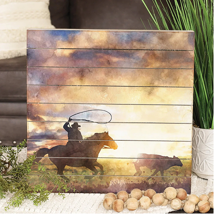 Cowboy Ranch Wooden Pallet Wall Art