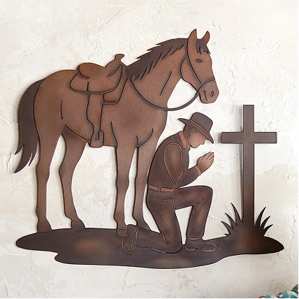 A Cowboy's Prayer Metal Wall Art