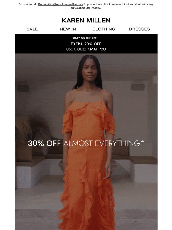 Treat yourself to 30% off almost everything