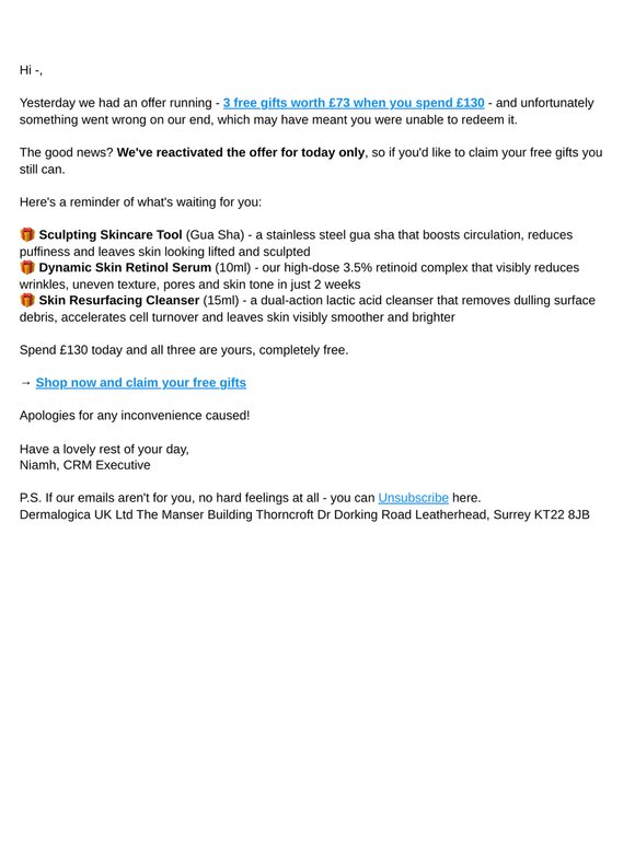 An apology from us…