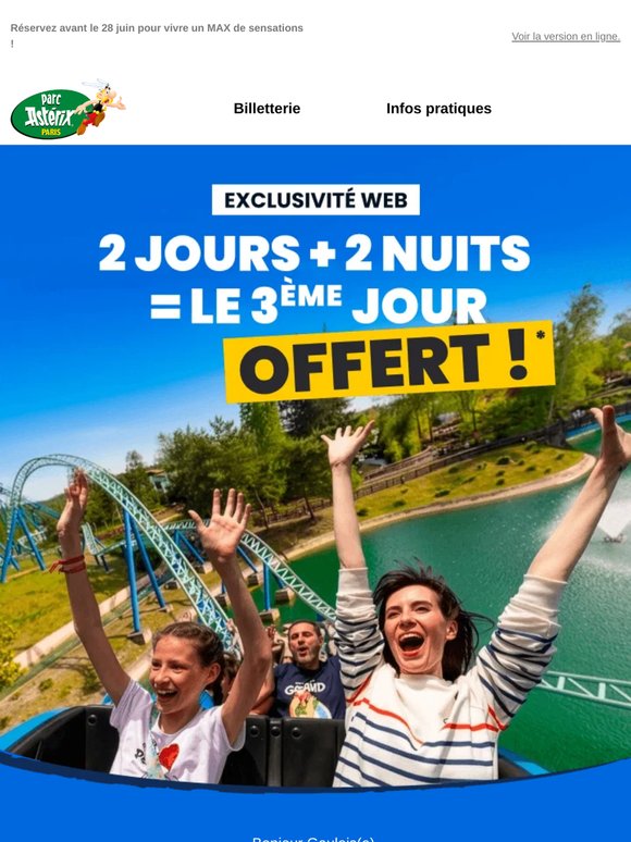 Jamais 2 sans 3 ! Journée au Parc offerte 🎢