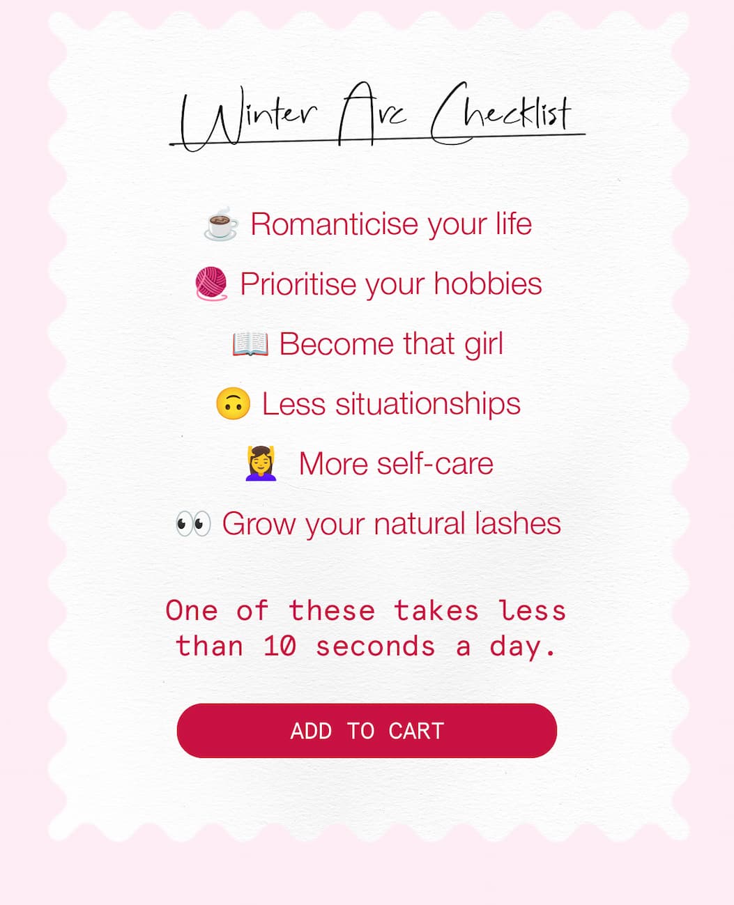 Winter Arc Checklist: