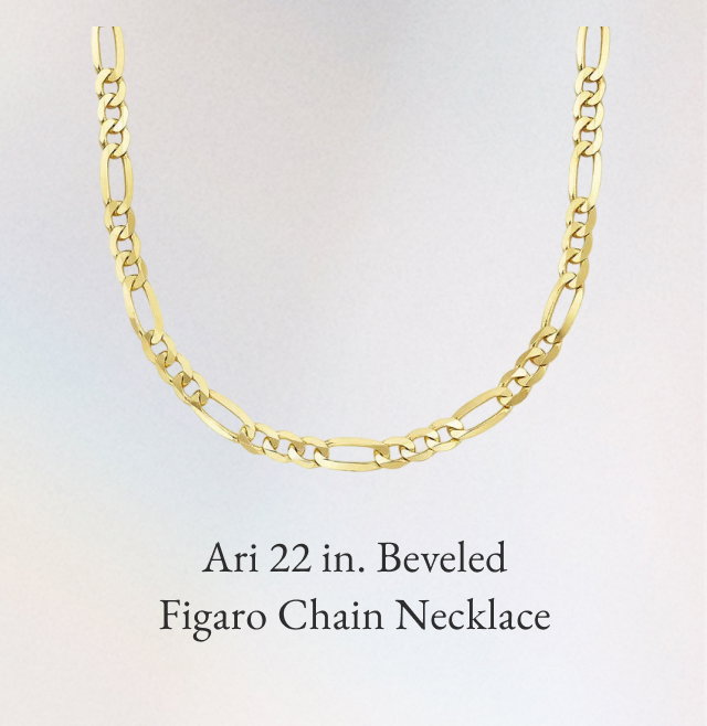 Ari 22 in. Beveled Figaro Chain Necklace