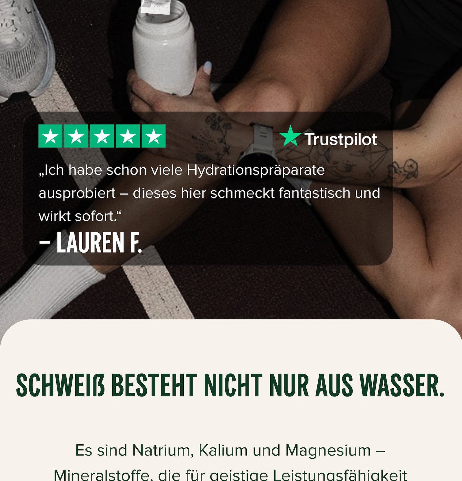 „Ich habe schon viele Hydrationspräparate ausprobiert – dieses hier schmeckt fantastisch und wirkt sofort.“