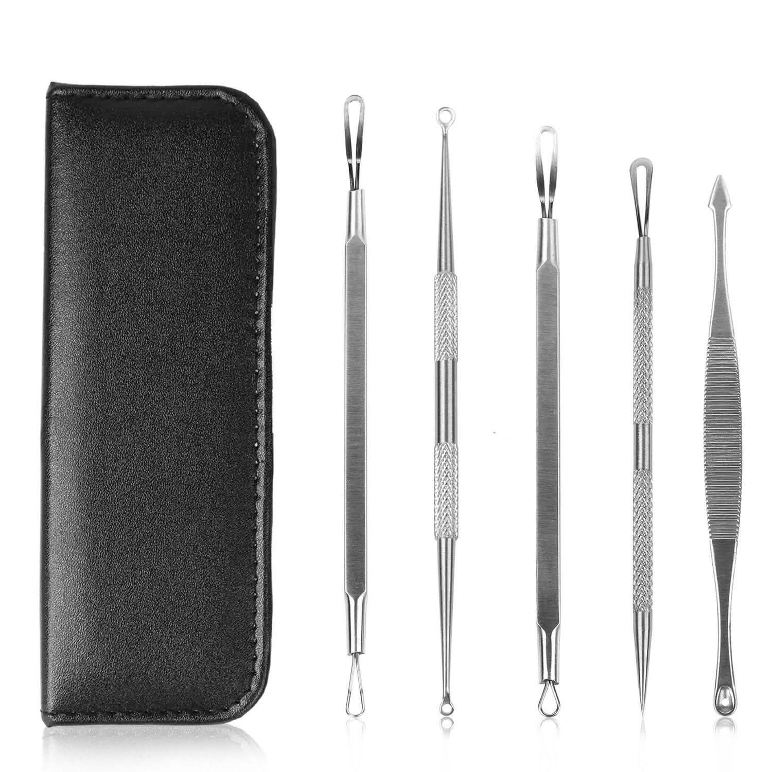 Image of 5-Pieces Set: BlackHead Remover Kit Pimple Comedone Extractor Tool Set
