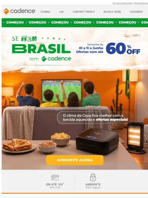 COMEÇOU | Até 60% OFF no Aquecimento para Copa
