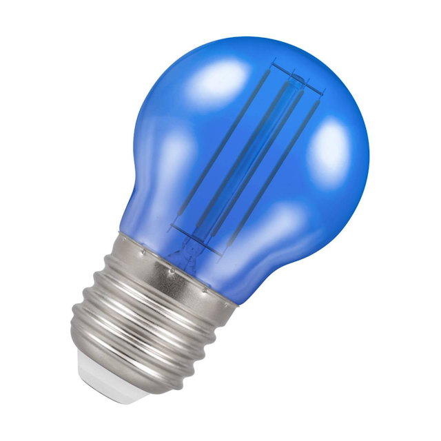 Crompton Lamps LED Golfball Light Bulb E27 4.5W Harlequin Blue Round Screw Coloured Translucent
