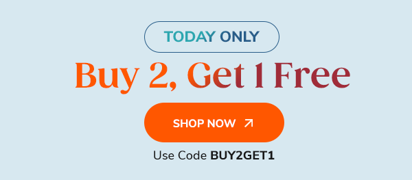 Today Only Buy 2, Get 1 Free Shop Now Use Code BUY2GET1