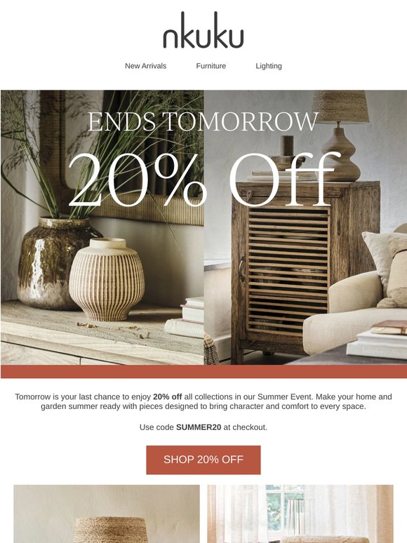 20% Off Ends Tomorrow
