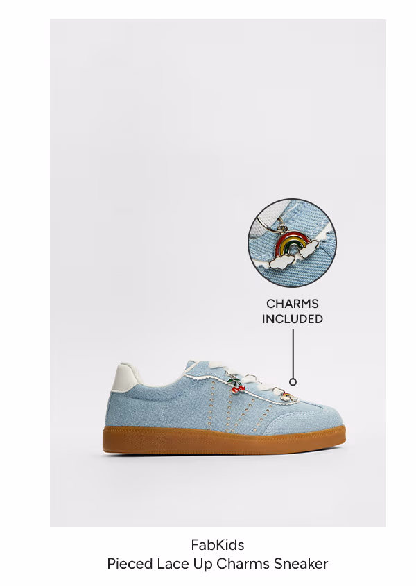Pieced Lace Up Charms Sneaker