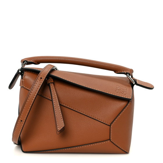 LOEWE Calfskin Mini Puzzle Bag Tan