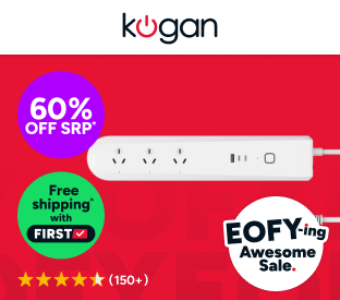 Kogan SmarterHome™ 30W PD Smart Power Board with Energy Metre  (3 Outlets & 2 USB-C Ports) Product Image