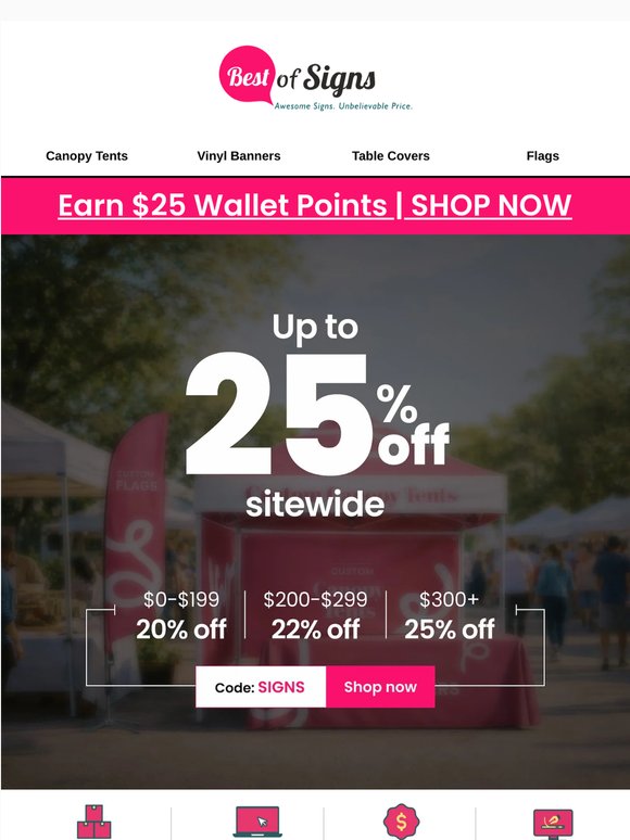 ⏰ Ending soon: 25% off + $25 wallet points