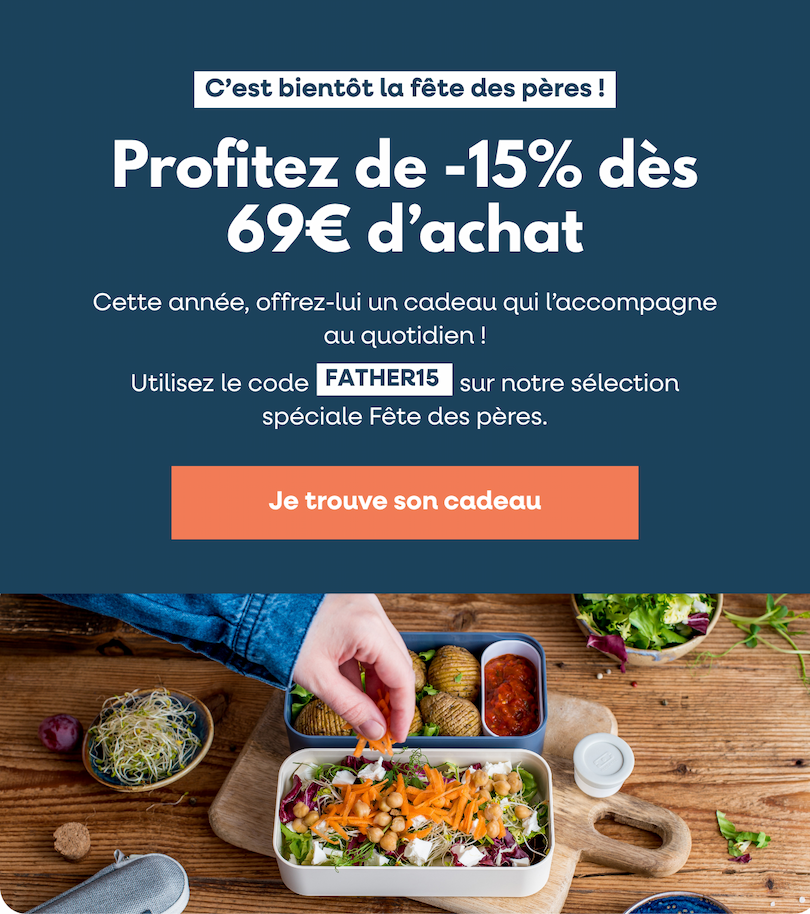 Header newsletter fête des pères avec code promo