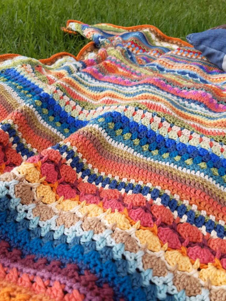 Striped Mixed Stitches Lapghan
